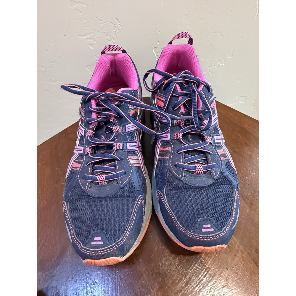 ASICS Gel-Venture 5 Women's Size 9 Trail Running Shoes Blue Pink T5N8N Heel Wear
